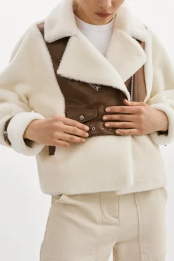 Cheap LAMARQUE ELODY | Faux Fur Jacket Ivory Brown