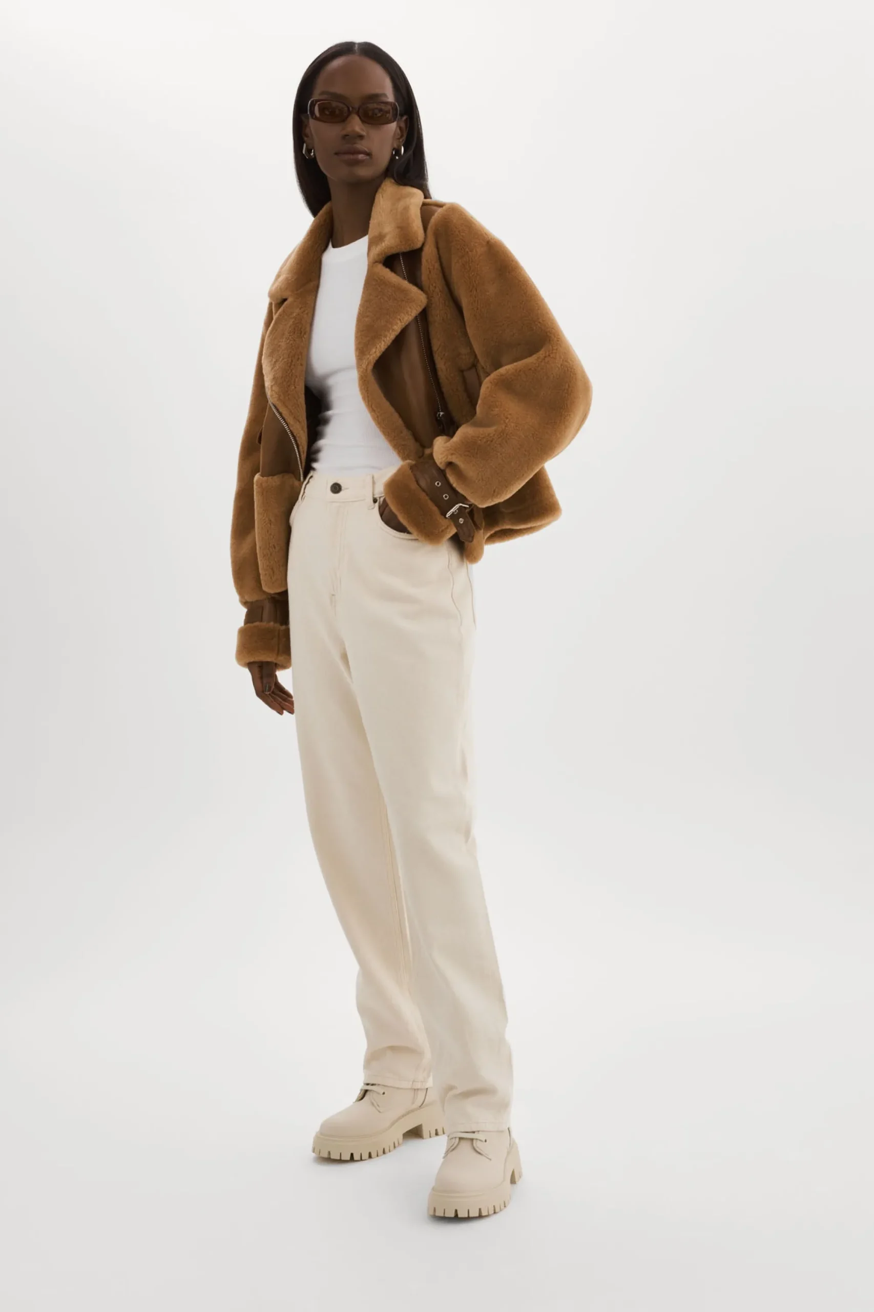 Clearance LAMARQUE ELODY | Faux Fur Jacket Mocha/Brown