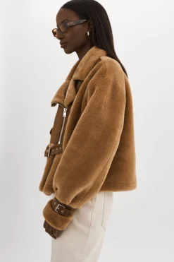 Clearance LAMARQUE ELODY | Faux Fur Jacket Mocha/Brown