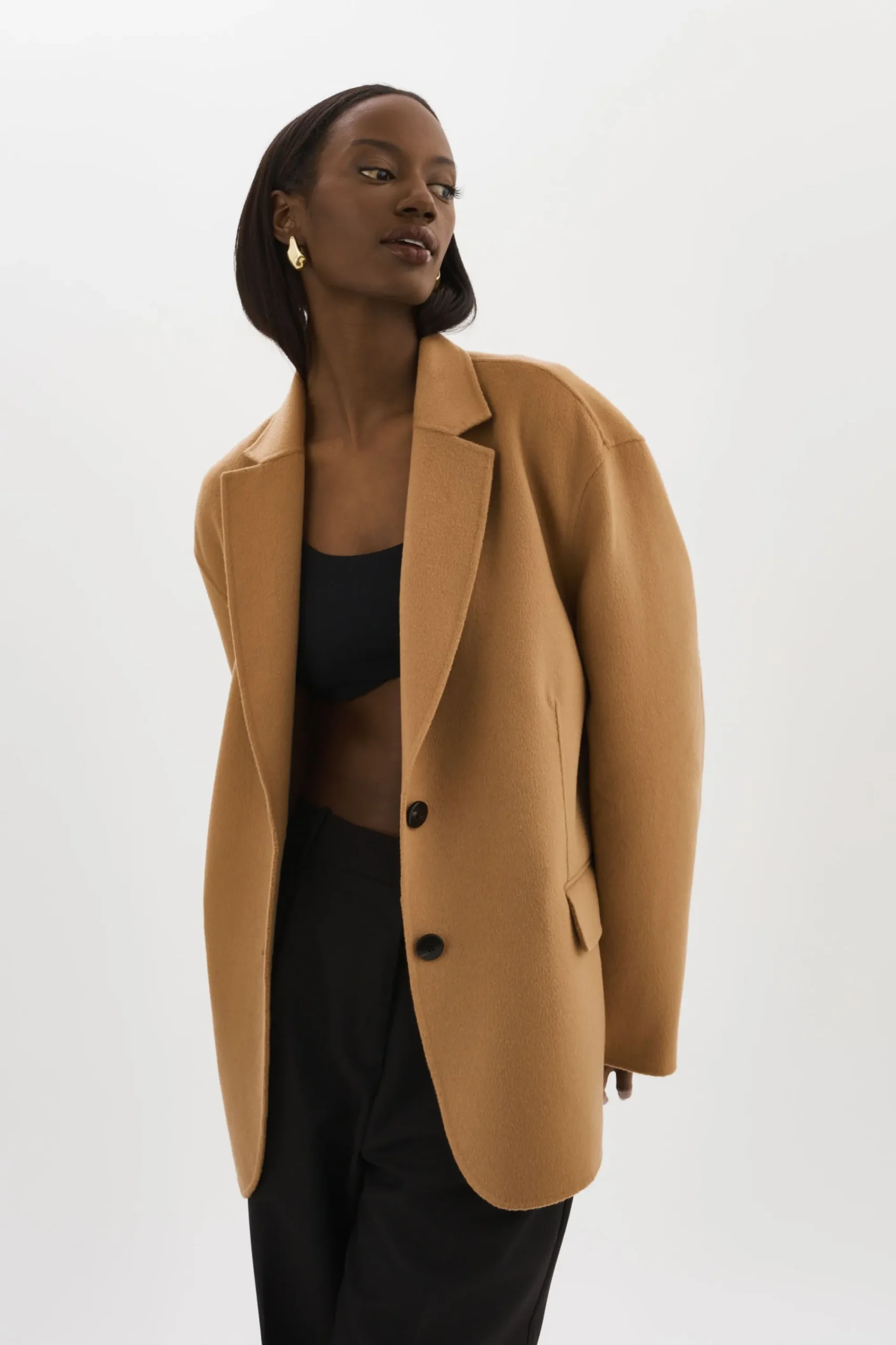Shop LAMARQUE ENNIS | Oversized Wool Blazer Camel