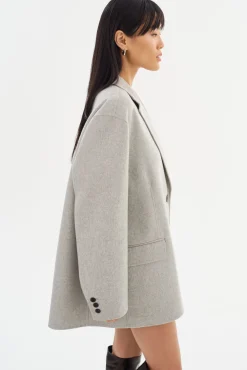Clearance LAMARQUE ENNIS | Oversized Wool Blazer Light Grey