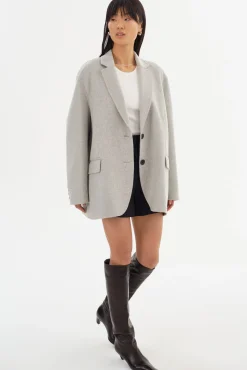 Clearance LAMARQUE ENNIS | Oversized Wool Blazer Light Grey
