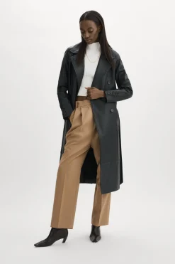 Best LAMARQUE ERMA | Leather Trench Coat Black