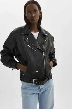 Cheap LAMARQUE ESTIA | Leather Biker Jacket Black