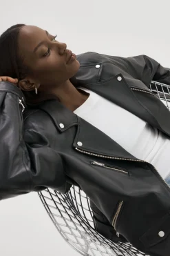 Cheap LAMARQUE ESTIA | Leather Biker Jacket Black