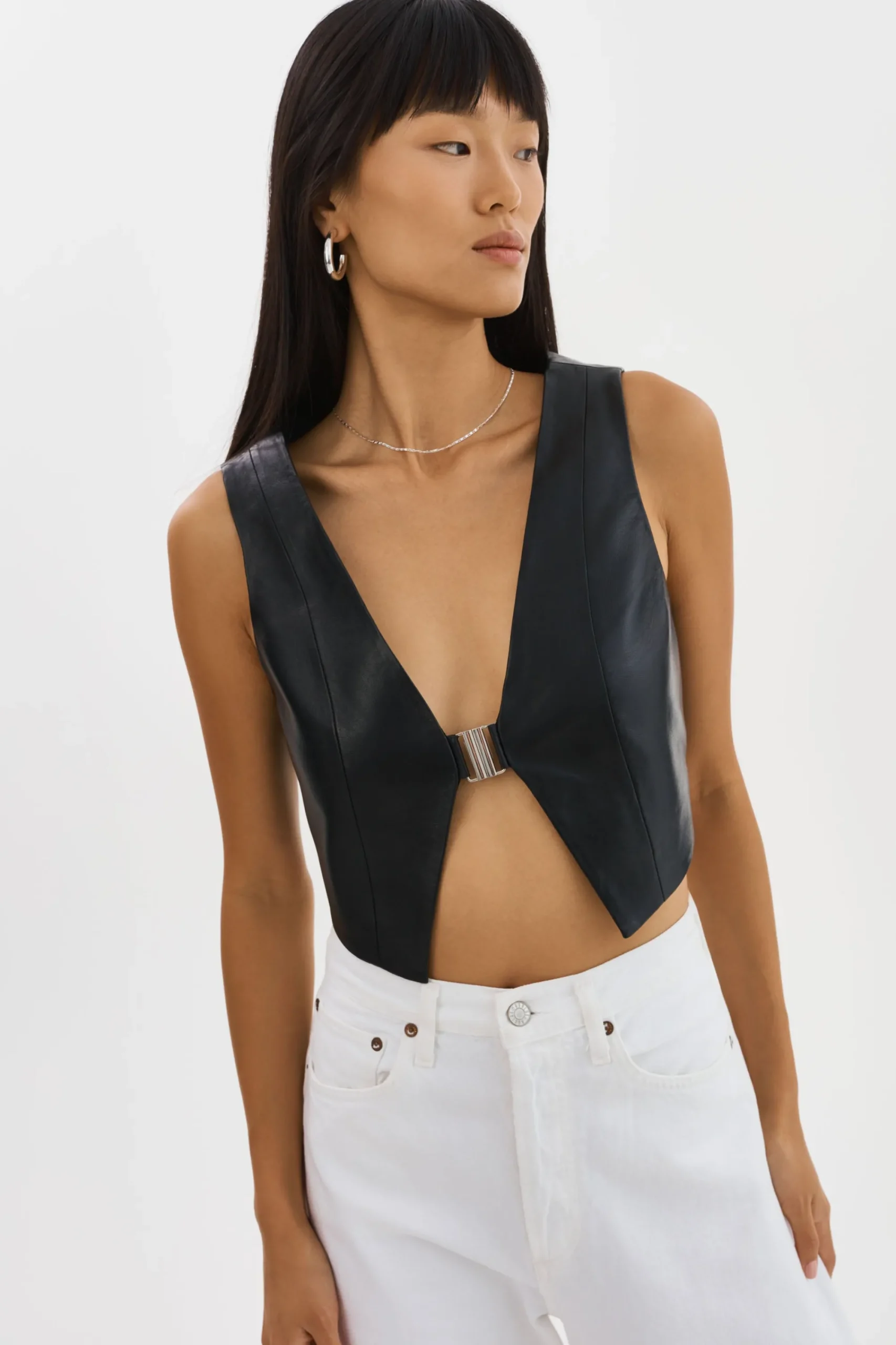 Outlet LAMARQUE ESTRELLA | Leather Vest Top Black