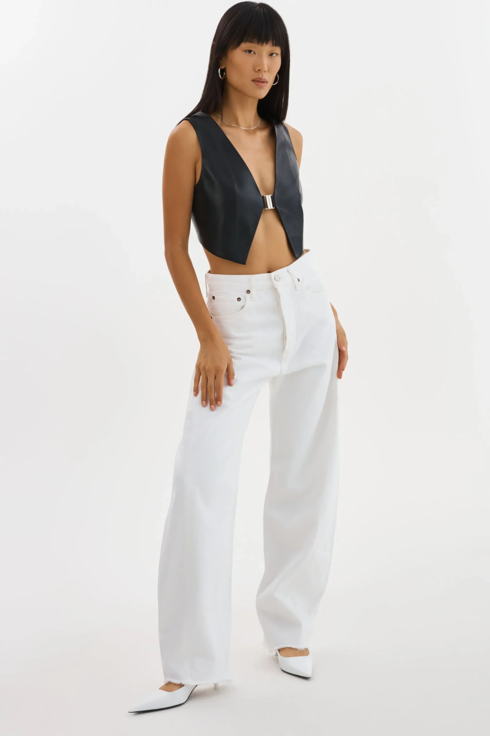 Outlet LAMARQUE ESTRELLA | Leather Vest Top Black