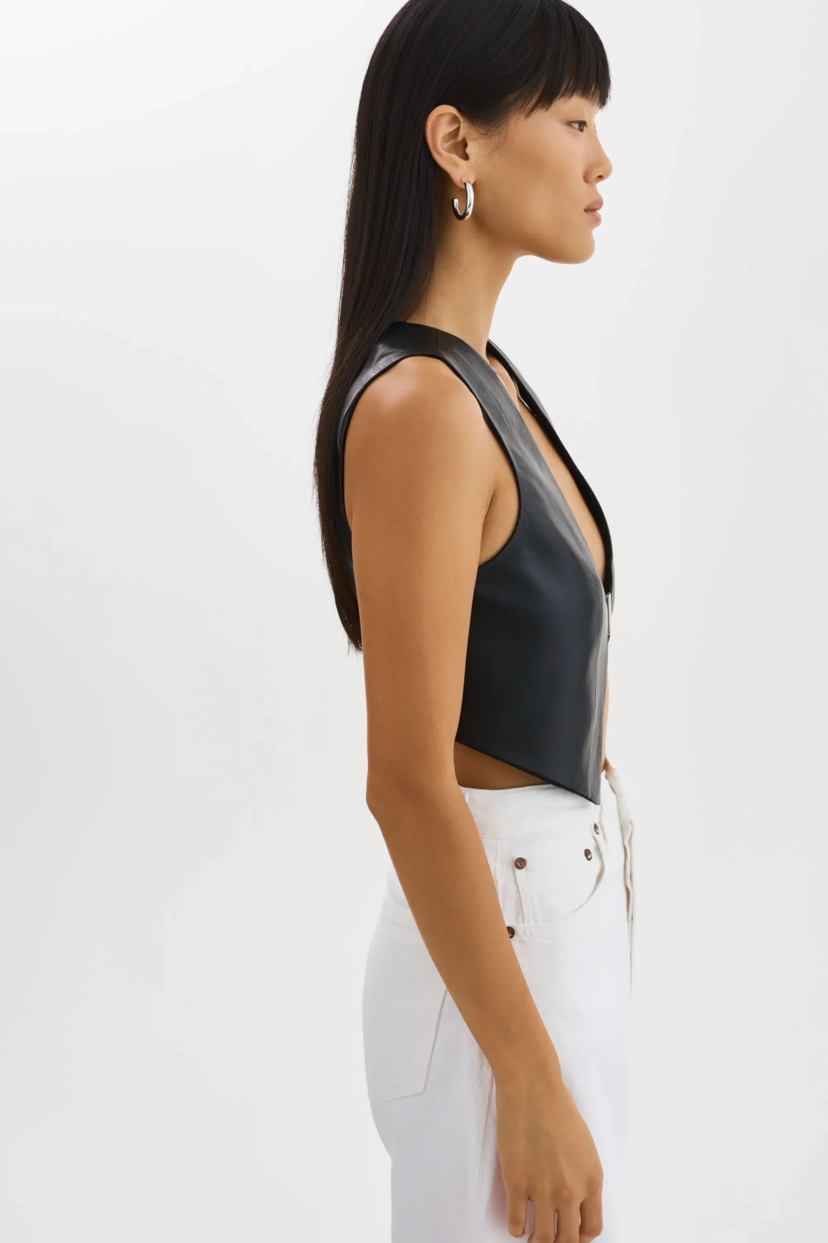 Outlet LAMARQUE ESTRELLA | Leather Vest Top Black