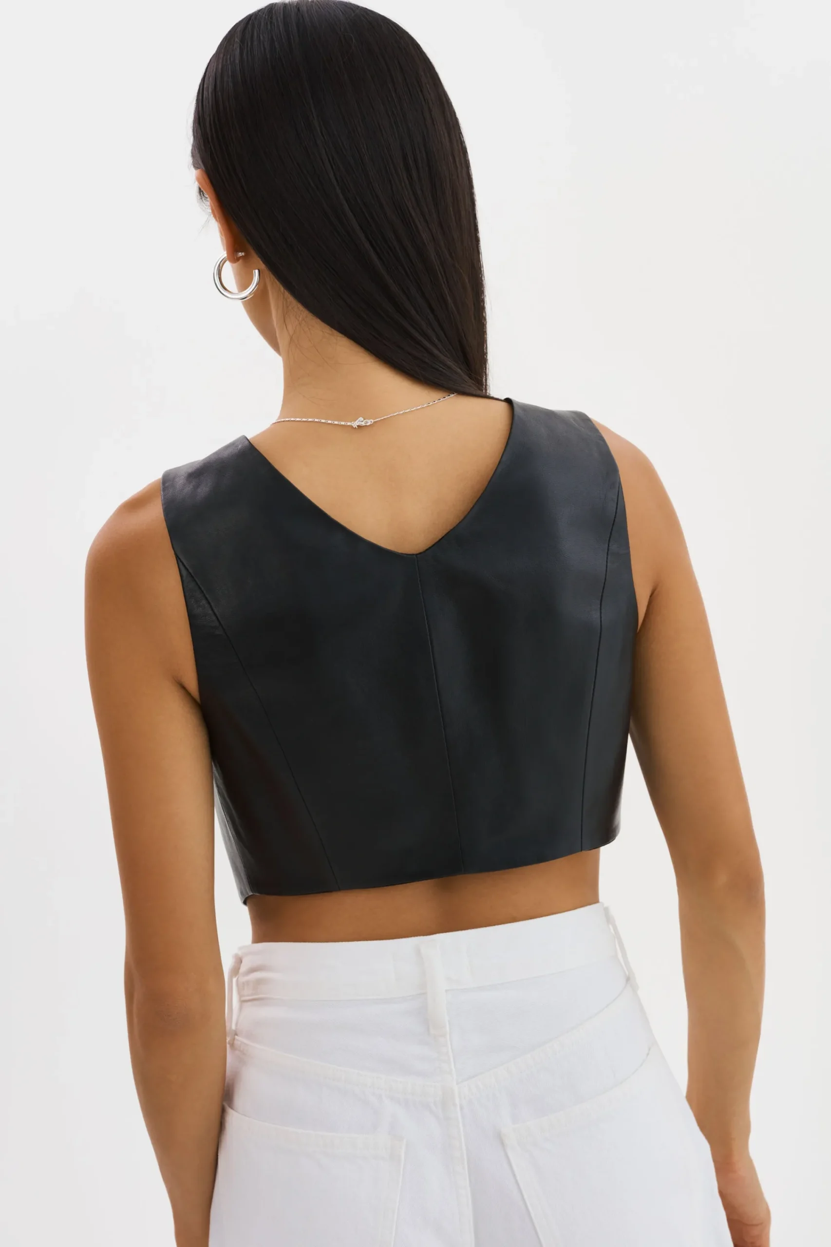 Outlet LAMARQUE ESTRELLA | Leather Vest Top Black