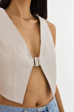 Outlet LAMARQUE ESTRELLA | Leather Vest Top Bone