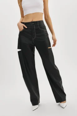 Store LAMARQUE FALEEN | Faux Leather Loose Pants Black