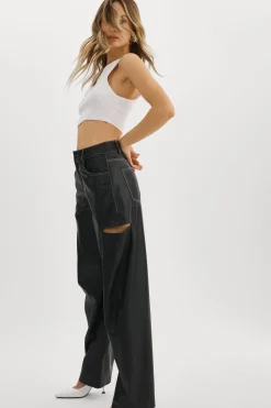 Store LAMARQUE FALEEN | Faux Leather Loose Pants Black