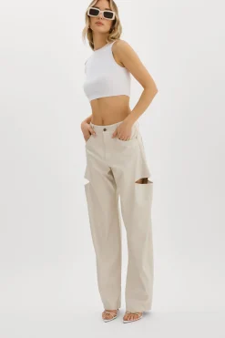Hot LAMARQUE FALEEN | Faux Leather Loose Pants Ivory