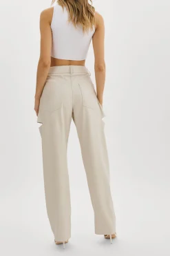 Hot LAMARQUE FALEEN | Faux Leather Loose Pants Ivory