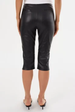 New LAMARQUE FAYA | Faux Leather Capri Pants Black