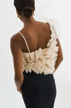 Flash Sale LAMARQUE FELETA | Ruffle Tulle Top Light Beige