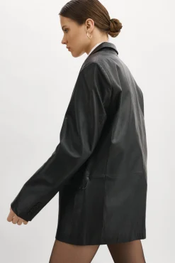 Hot LAMARQUE FELINA | Oversized Leather Blazer Black