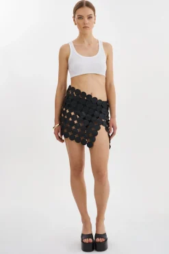 Shop LAMARQUE FENNA | Multi Circle Mini Skirt Black