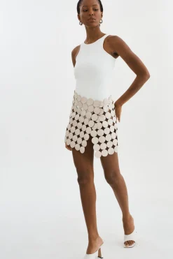 Best Sale LAMARQUE FENNA | Multi Circle Mini Skirt Bone