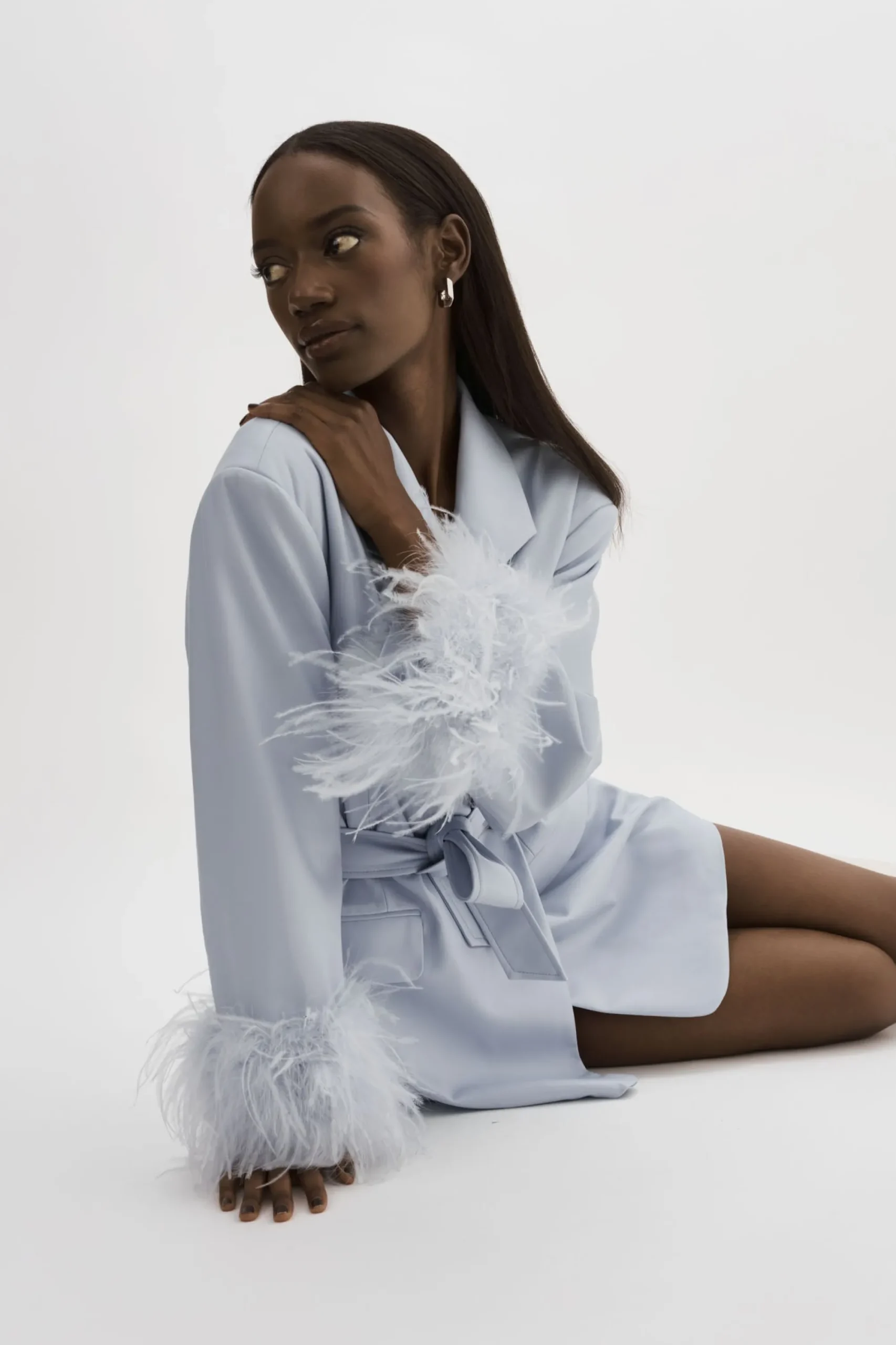 Cheap LAMARQUE GALIA | Feather Trim Blazer Baby Blue