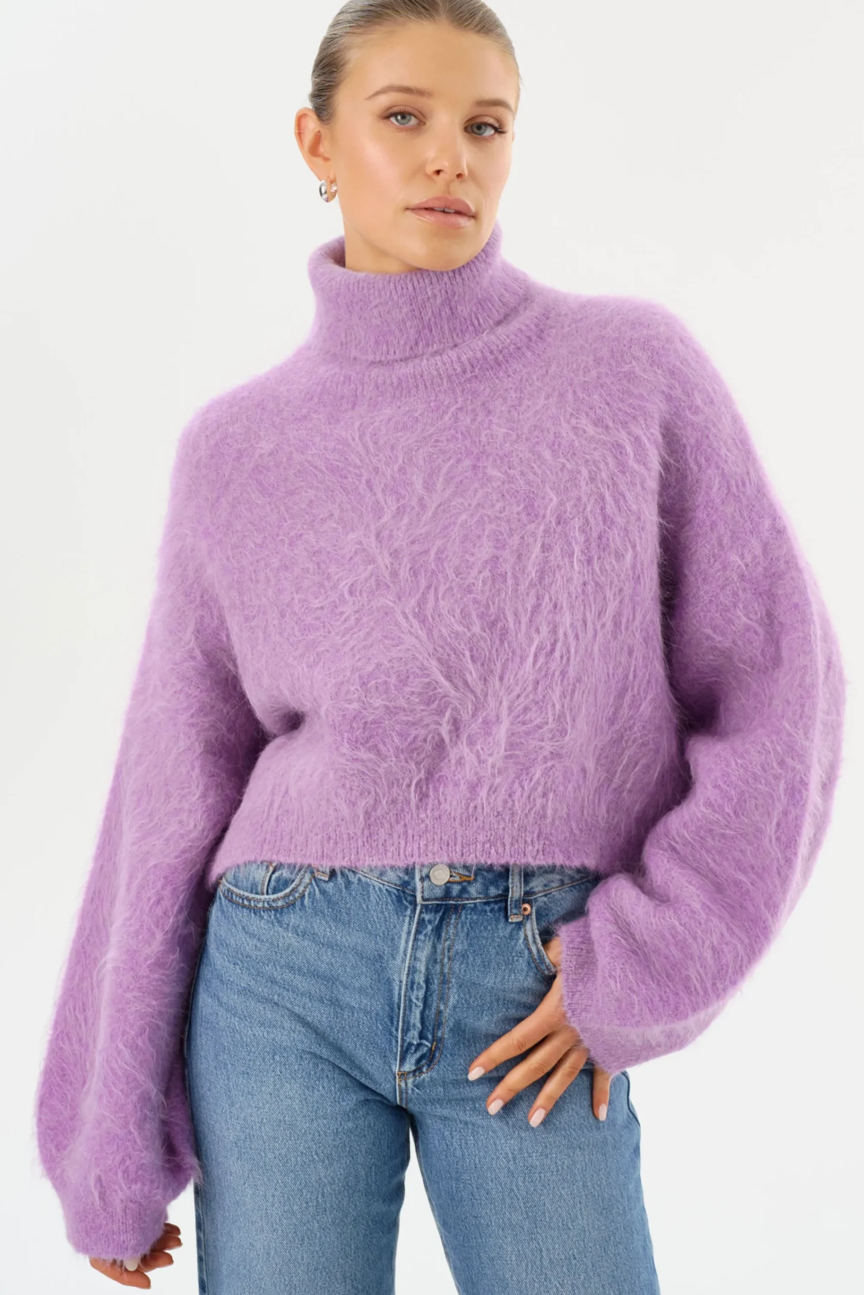 Hot LAMARQUE GARCELLE | Wool Turtleneck Sweater Lavender Mauve