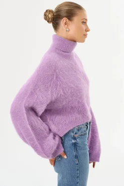 Hot LAMARQUE GARCELLE | Wool Turtleneck Sweater Lavender Mauve