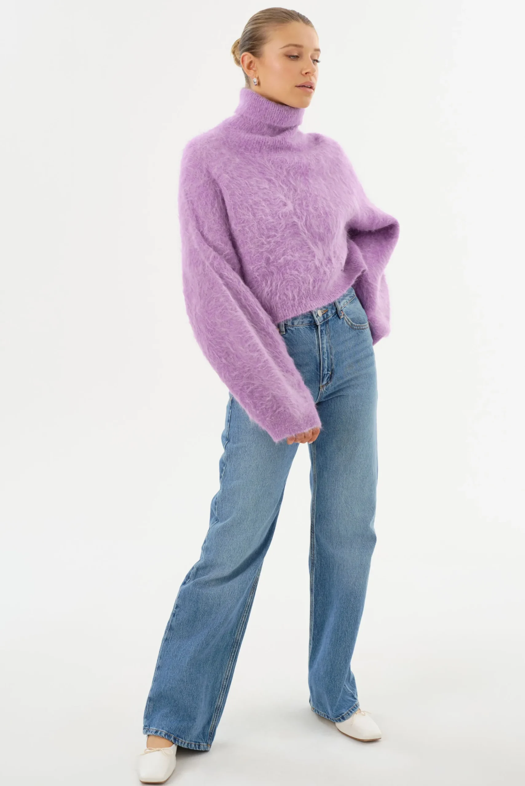 Hot LAMARQUE GARCELLE | Wool Turtleneck Sweater Lavender Mauve