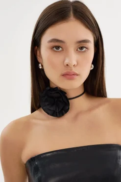 Cheap LAMARQUE GEMMA | Leather Rosette Choker Black