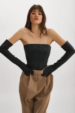 Online LAMARQUE GISELE | Long Leather Gloves Black