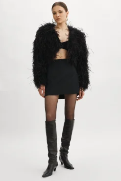 Best LAMARQUE HALLIE | Ostrich Feather Jacket Black