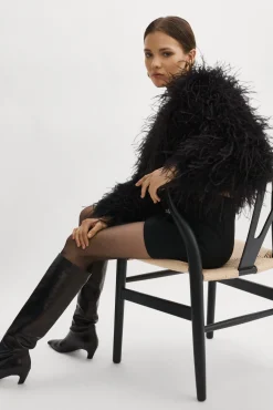 Best LAMARQUE HALLIE | Ostrich Feather Jacket Black