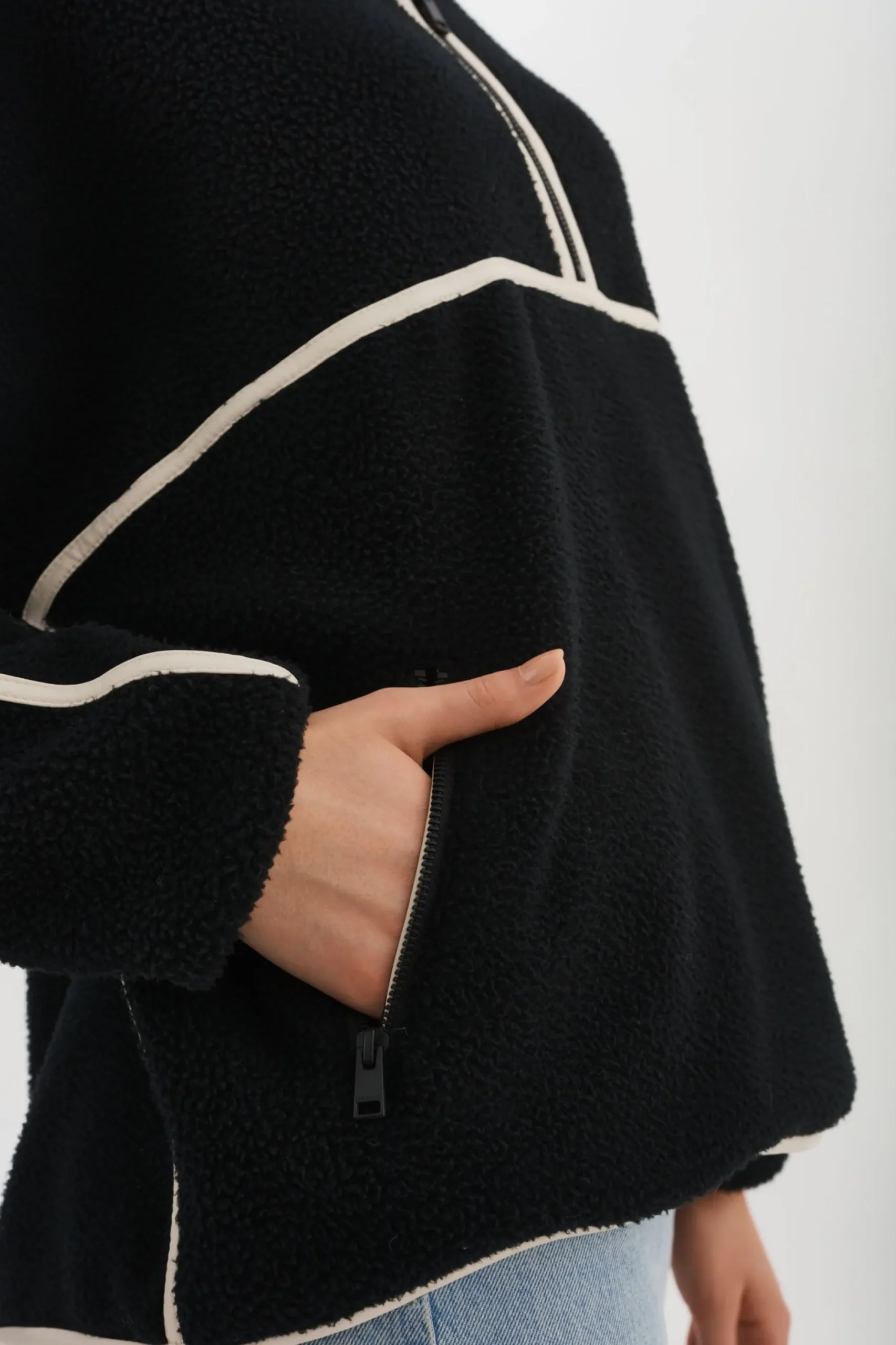 Discount LAMARQUE HELSA | Polar Fleece Pullover Black/Ivory