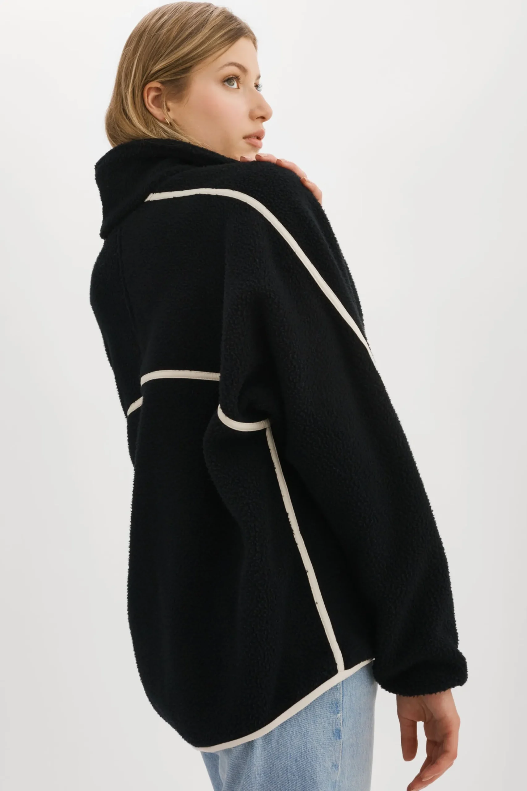 Discount LAMARQUE HELSA | Polar Fleece Pullover Black/Ivory