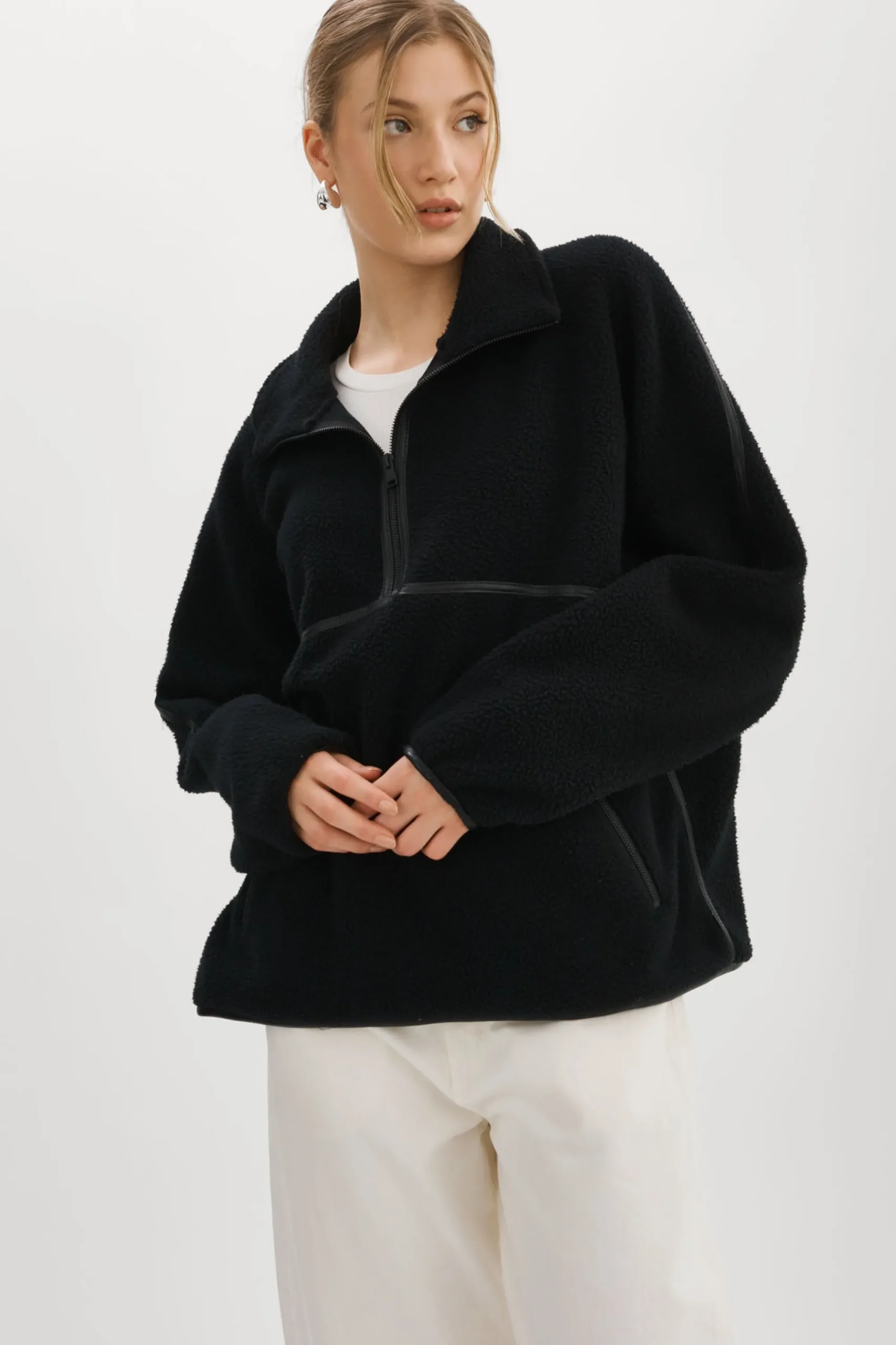 Outlet LAMARQUE HELSA | Polar Fleece Pullover Black / Black