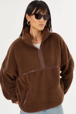 New LAMARQUE HELSA | Polar Fleece Pullover Chestnut