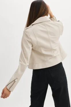 Flash Sale LAMARQUE HOLY | Leather Biker Jacket With Removable Hood Bone