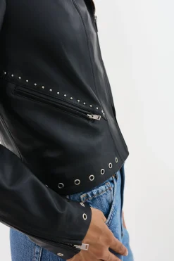 Fashion LAMARQUE IDETTA | Leather Biker Jacket Black