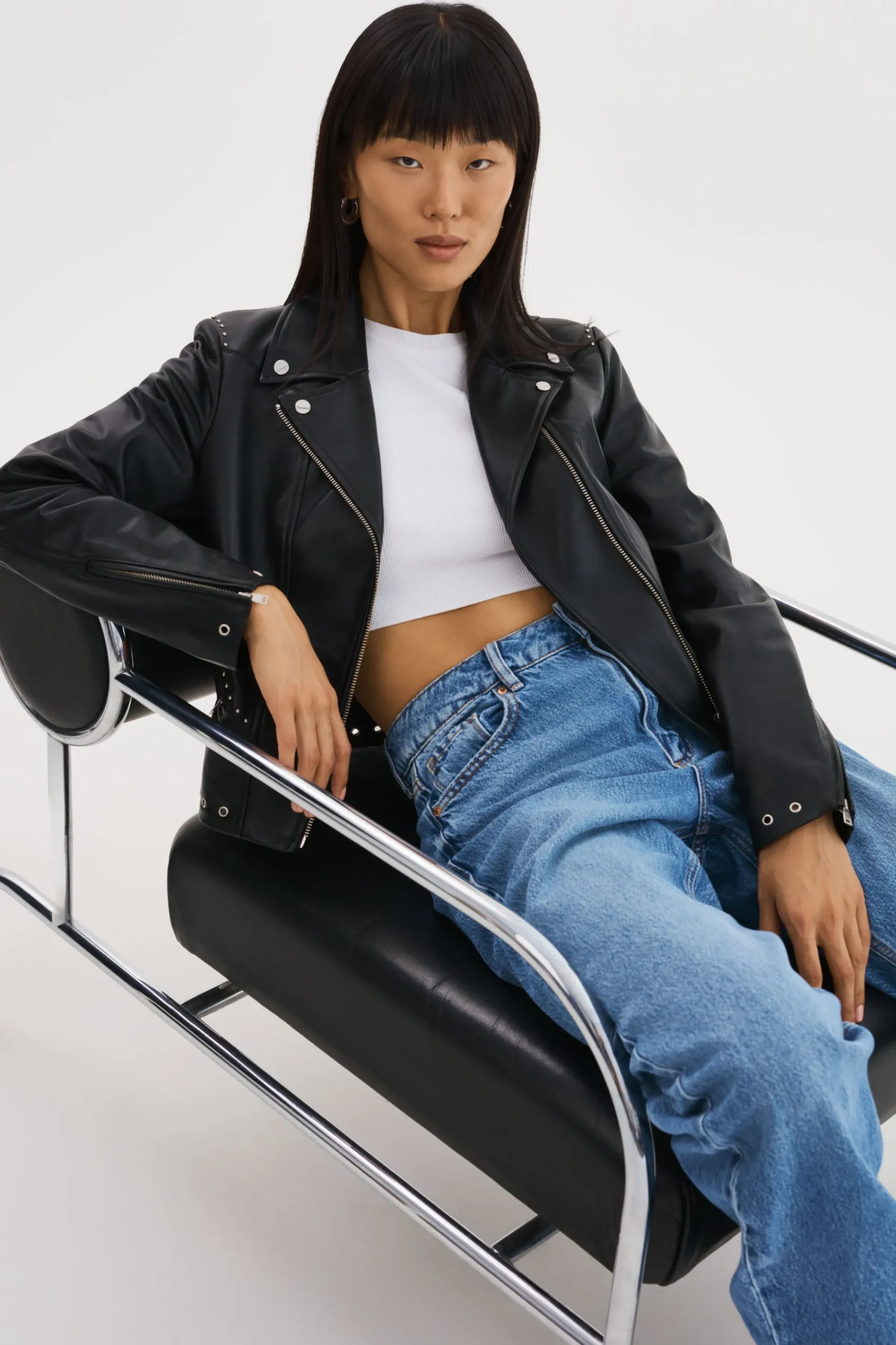 Fashion LAMARQUE IDETTA | Leather Biker Jacket Black