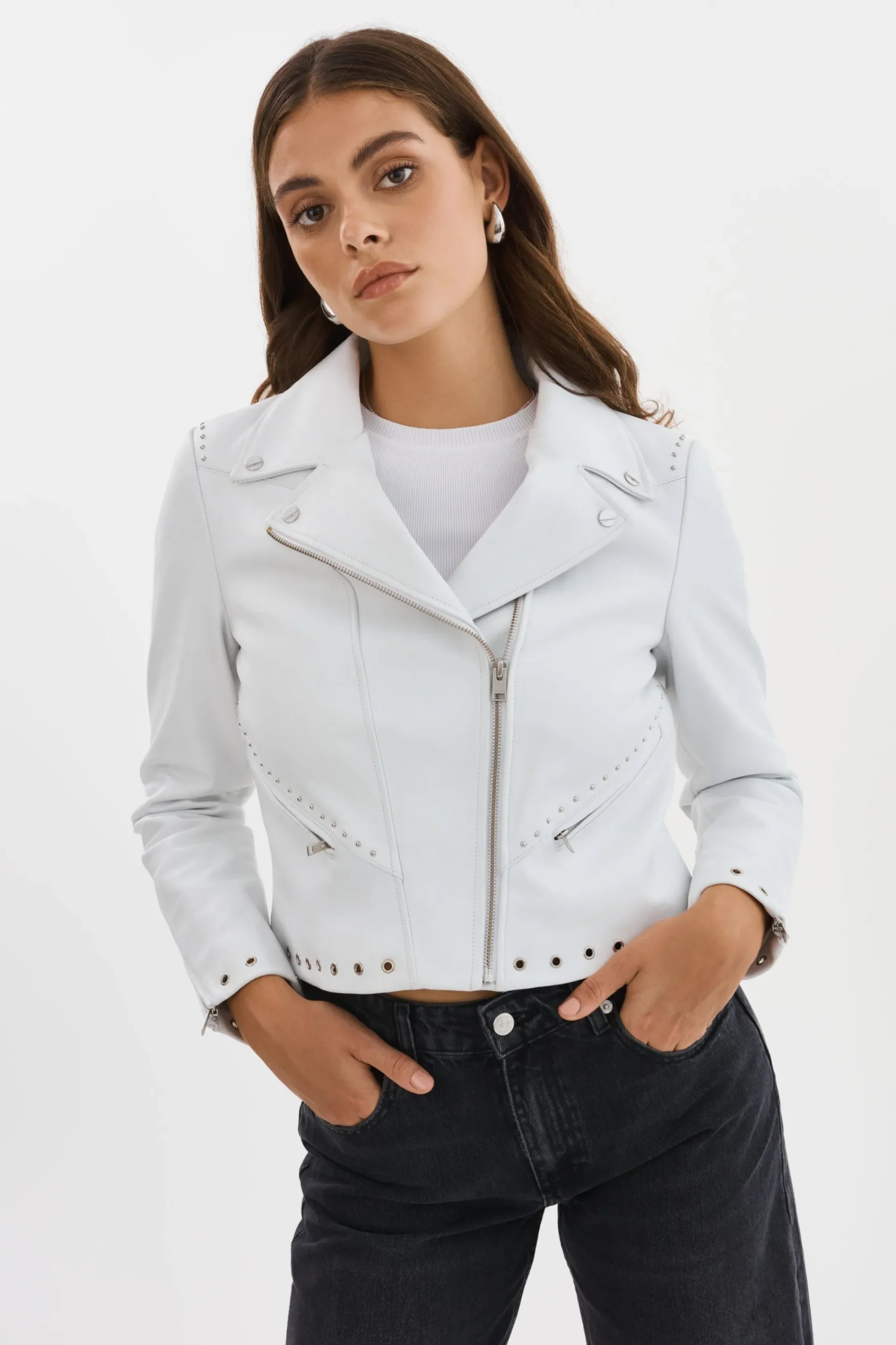 Store LAMARQUE IDETTA | Leather Biker Jacket White