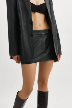 Online LAMARQUE INAYA | Leather Micro Mini Skirt Black