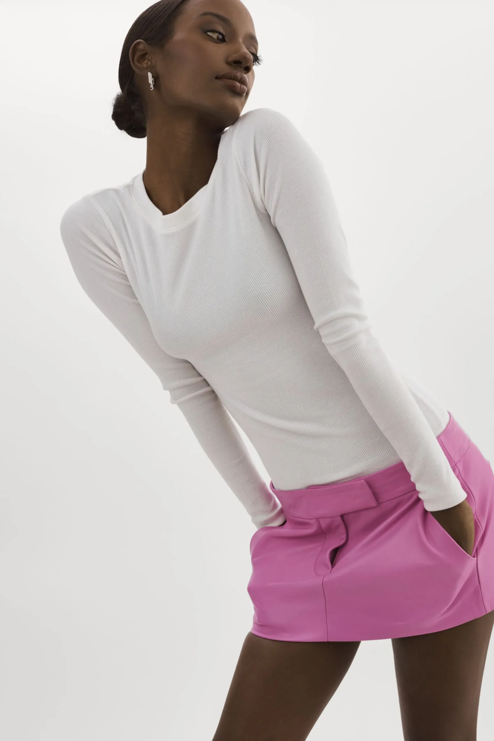 Sale LAMARQUE INAYA | Leather Micro Mini Skirt BODACIOUS PINK