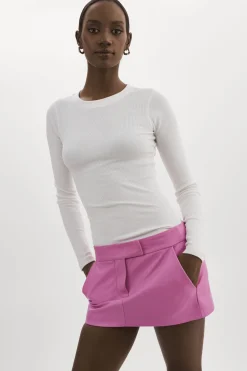 Sale LAMARQUE INAYA | Leather Micro Mini Skirt BODACIOUS PINK