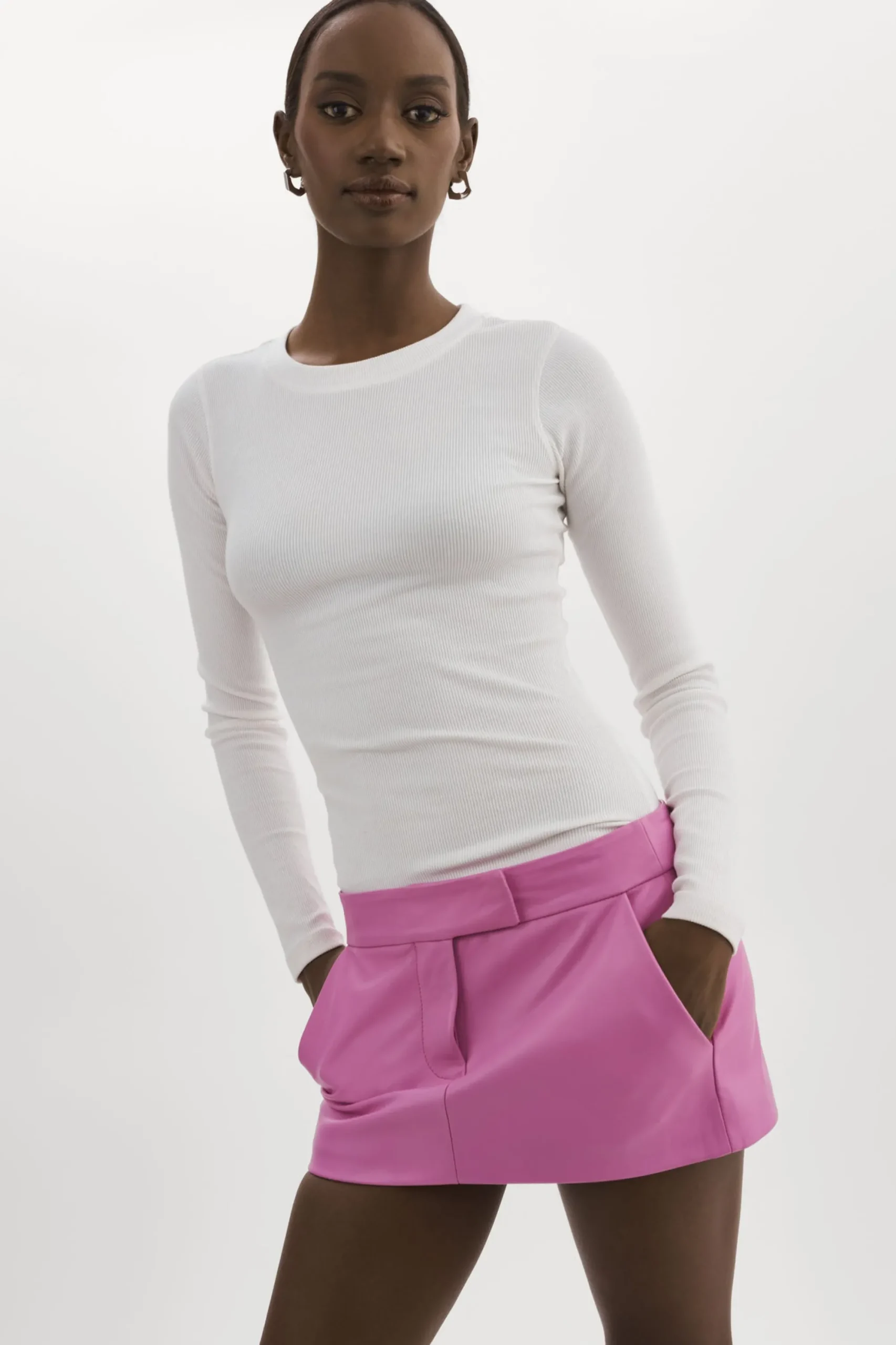 Sale LAMARQUE INAYA | Leather Micro Mini Skirt BODACIOUS PINK