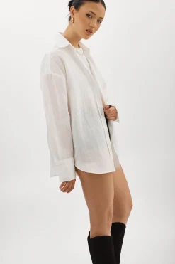 Hot LAMARQUE JADA | Oversized Linen Shirt White