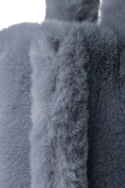 Store LAMARQUE JADE Faux Fur Tote Bag Smoky Blue