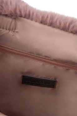 New LAMARQUE JADE Faux Fur Tote Bag Smoky Pink
