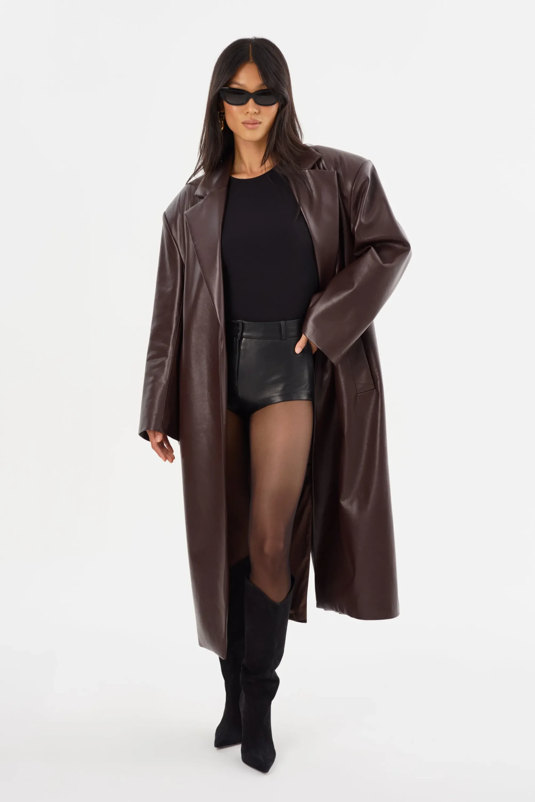 Store LAMARQUE JANELLE | Recycled Leather Coat Mahogany