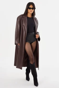 Store LAMARQUE JANELLE | Recycled Leather Coat Mahogany