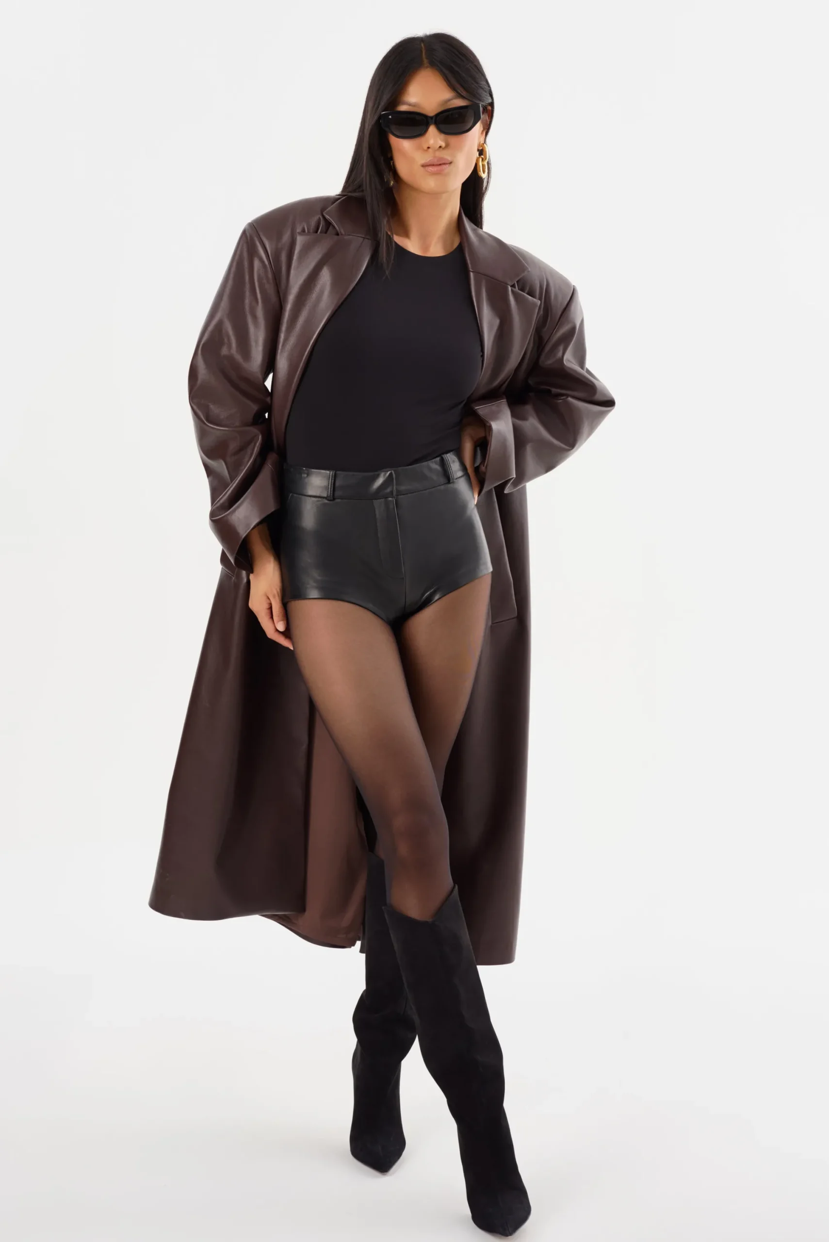 Store LAMARQUE JANELLE | Recycled Leather Coat Mahogany