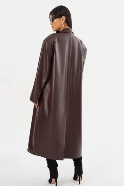 Store LAMARQUE JANELLE | Recycled Leather Coat Mahogany